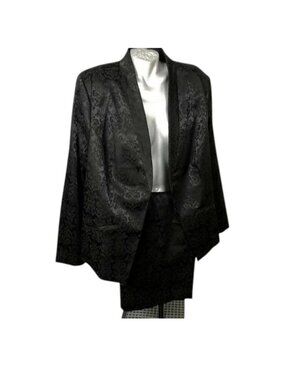 Penningtons Woman's Suit Black Jacquard Jacket Skirt Plus Size  22 New